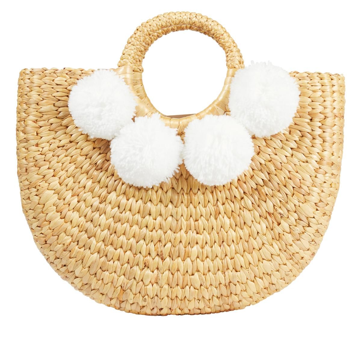 Sea & Grass Camryn Pom Pom Handwoven Tote - 20220752 | HSN | HSN