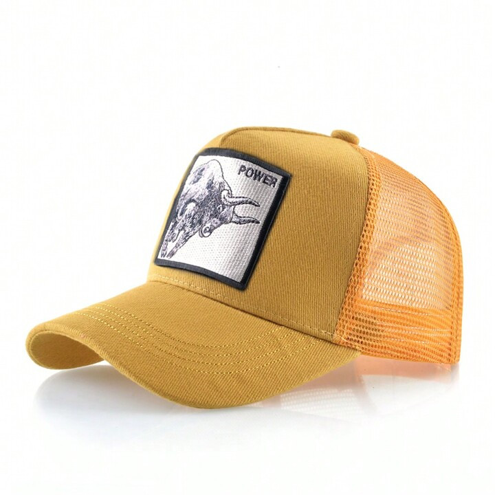 A Lady Trucker Hat With Bull Embroidery, Suitable For Daily Casual And Sports Use, Couples Baseba... | SHEIN