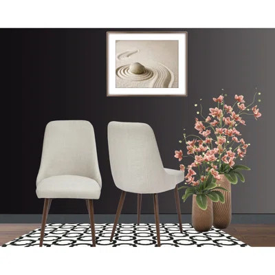 Mid-century Modern Beige Dining Chair , - Upholstery And Scratch Metal Legs 2 In High Foam For A Comfortable Sit | Wayfair North America