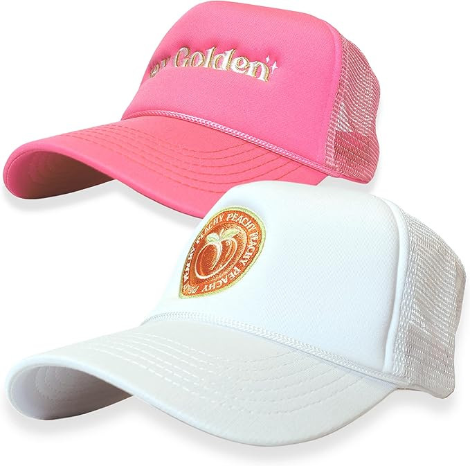 Trucker Hat - 2 Pack | Foam Embroidered Cap | Unisex Men Women Baseball Cap | Mesh Adjustable Sna... | Amazon (US)