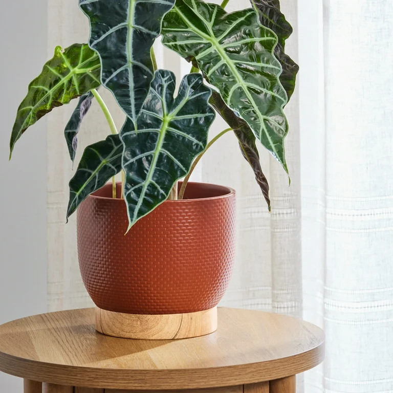 Better Homes & Gardens 8 Inch Red Woven Ceramic Planter Pot | Walmart (US)