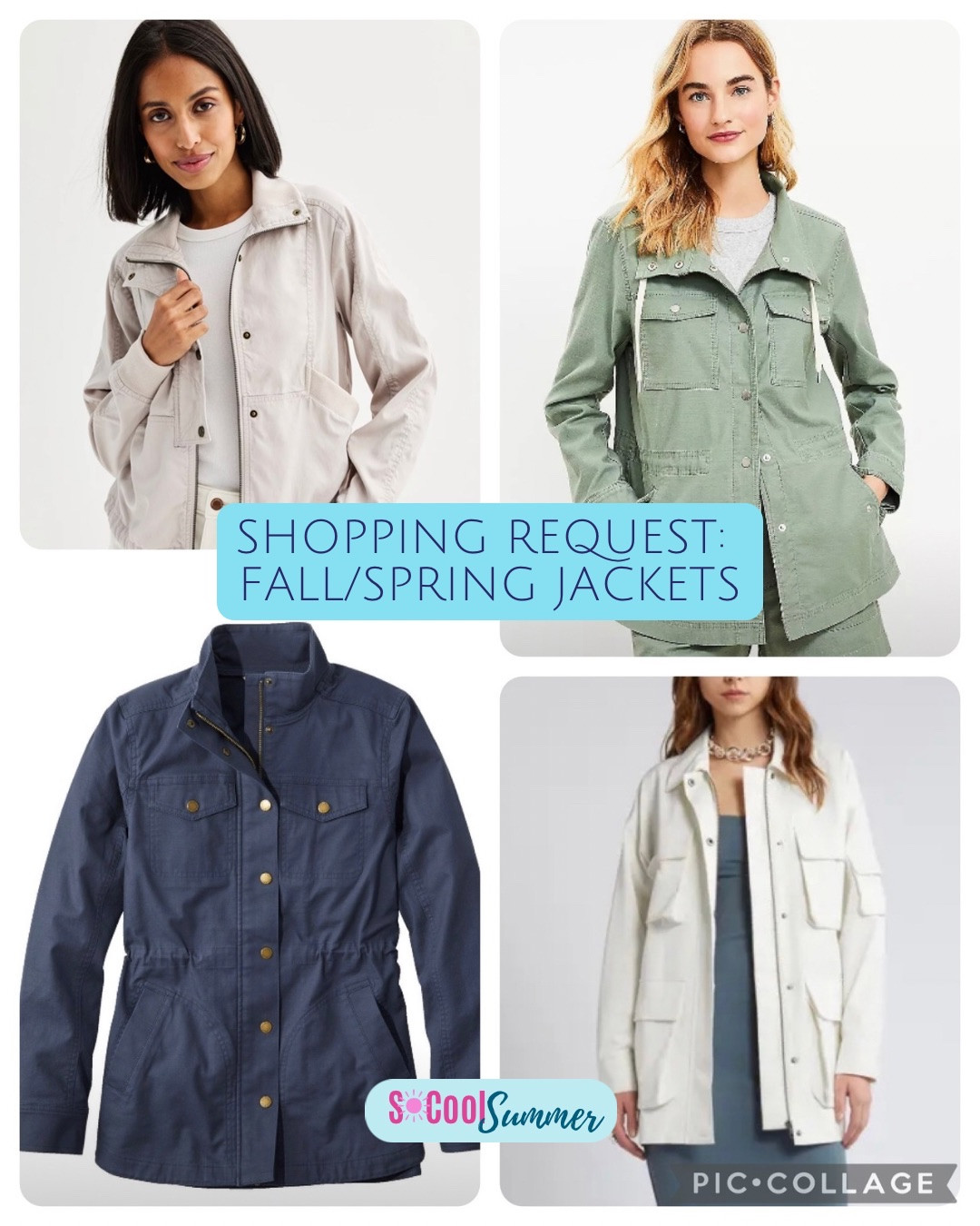 Fall/spring jackets for summers—utility jackets in cool tones.

#hocsummer
 #coolsummer #lightsummer #truesummer #softsummer #pastelsummer #darksummer #brownsummer #sweetpeasummer #summerpalette #summerfinds

#LTKSaleAlert #LTKGiftGuide #LTKSeasonal