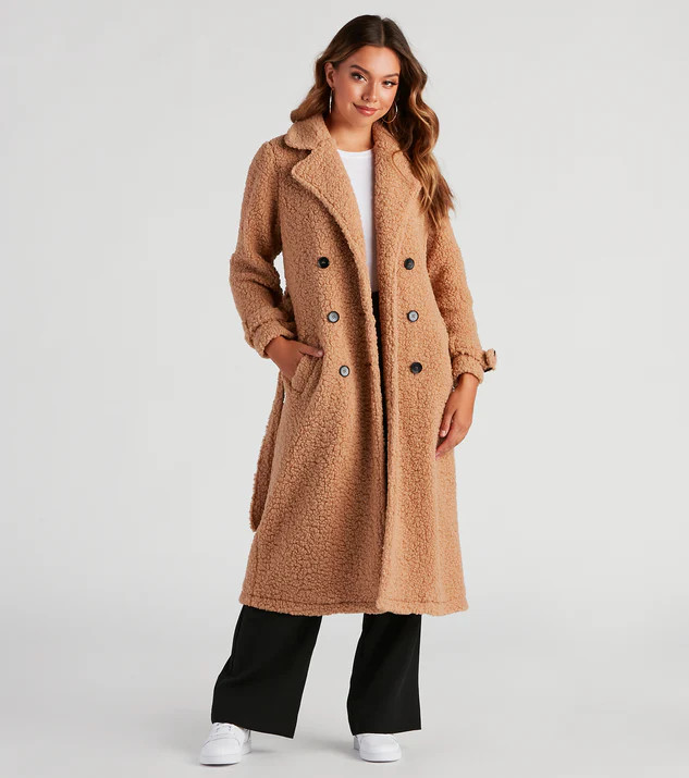 Locking Knit Down Sherpa Long Trench Coat | Windsor Stores