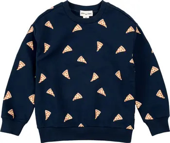 MILES THE LABEL Kids' Pizza Print French Terry Sweatshirt | Nordstrom | Nordstrom