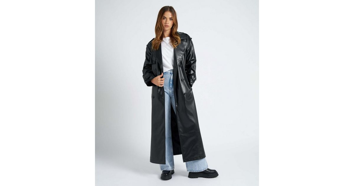 Urban Bliss Black Leather-Look Belted Trench Coat
						
						Add to Saved Items
						Remove fr... | New Look (UK)