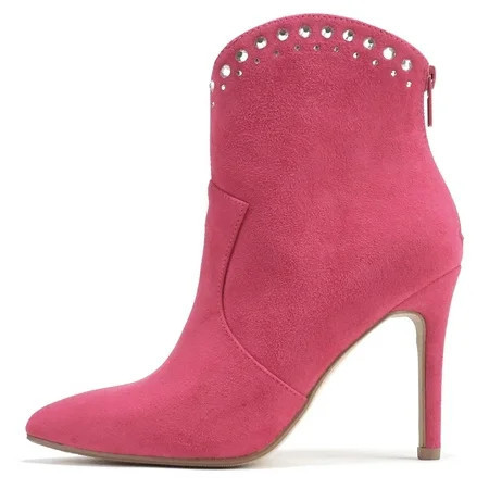 Soda Women Ankle Boots Stiletto High Heels Rhinestone Bling Western Booties Back Zipper Pointed-Toe BANGLE-S Hot Pink Fuchsia 8.5 | Walmart (US)