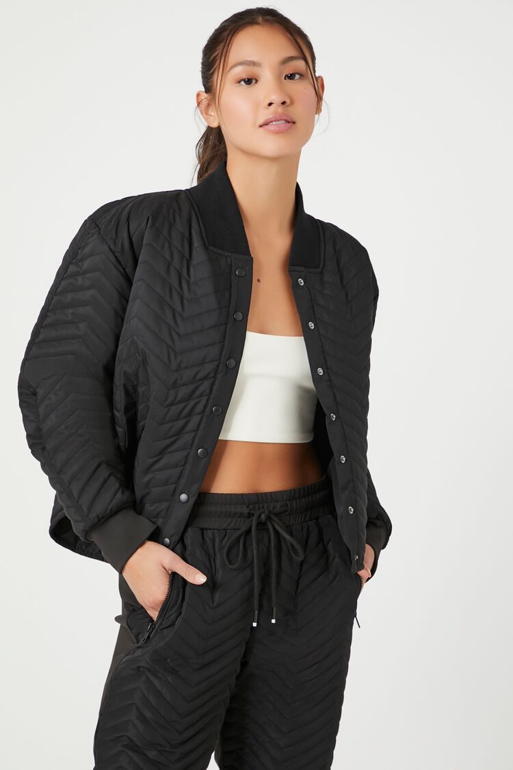 Active Chevron Quilted Bomber Jacket | Forever 21 (US)