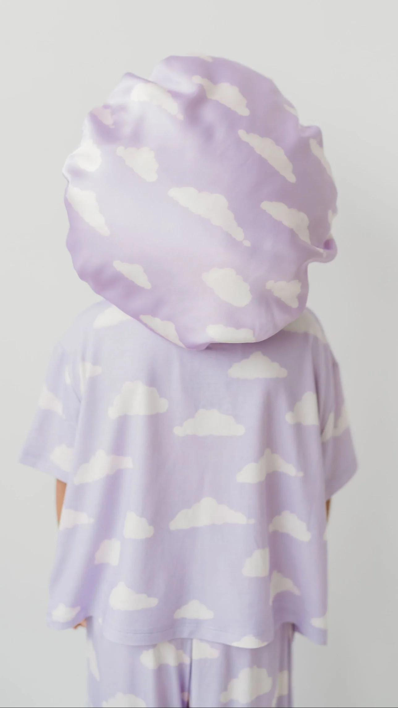 Kids Satin Bonnet in Lavender Skies | Silks Design