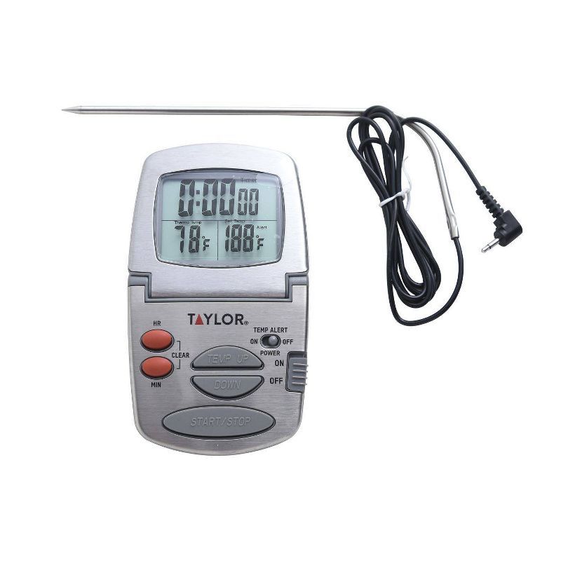 Taylor Gourmet Programmable Stainless Steel Probe Kitchen Thermometer with Timer | Target