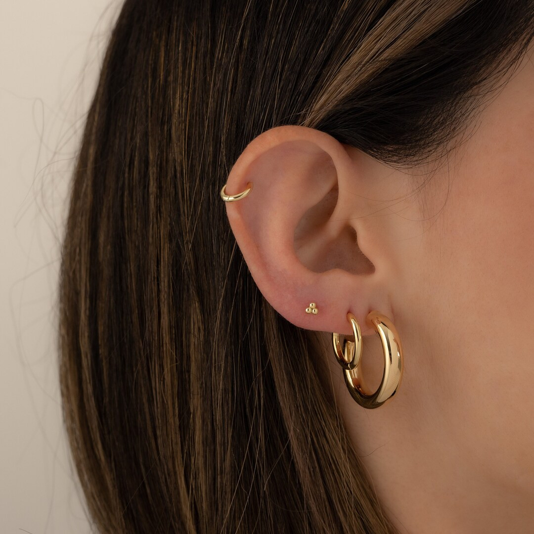 Gold Hoops, Gold Hoop Earrings, Hoops, Chunky Hoops, Thick Hoops, Hoop Earrings, Hoops, Gift for ... | Etsy (US)