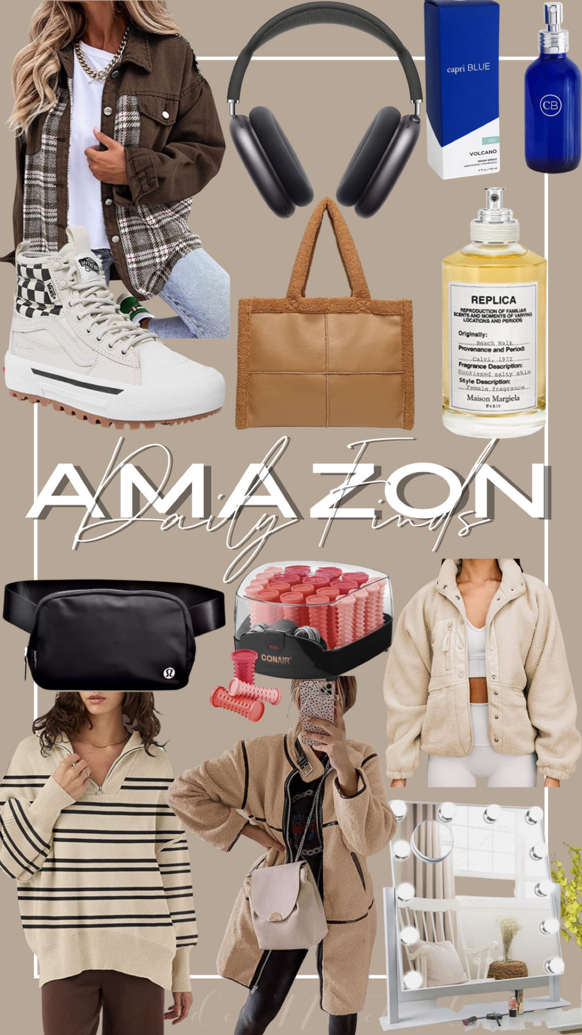 Amazon gifts

BTFBM 2022 Women's Button Down Denim Jackets Long Sleeve Lapel Plaid Pockets Casual Oversized Fall Shirts Shackets Coats

Vans UA SK8-Hi Gore-Tex MTE-3 (Checkerboard) Sneak

Apple AirPods Max Wireless Over-Ear Headphones. Active Noise Cancelling, Transparency Mode, Spatial Audio, Digital Crown for Volume Control. Bluetooth Headphones for iPhone - Space Gray

Depuley Hollywood Vanity Mirror Lighted Makeup Mirror, Personal Makeup Mirrors with 12pc Dimmable LED Bulbs, Cosmetic Mirrors for 3 Color Lighting, 10X Magnification Mirror, 360° Swivel, Touch Control

Capri Blue Fragrance Mist - 4 Oz - Volcano

ETCYY Oversized Sweaters for Women Fall 2022 Trendy Crewneck Batwing Long Sleeve Knit Tops Side Slit Pullover Sweater Jumper

Womens Winter Coats Casual Lapel Long Sleeve Fleece Faux Fur Jacket

LIKE DREAMS Women Soft Sherpa Tote Vintage Vegan Leather Winter Fashion Large Handbag Purse

PRETTYGARDEN Women's Full Zip Fleece Jacket Long Sleeve Lapel Warm Winter Sherpa Coat With Pockets

Maison Martin Margiela Replica Beach Walk, Eau De Toilette, Sunkissed Salty Skin, 3.4 Fl Oz

Conair Compact Multi-Size Hot Rollers, Coral

Lululemon Athletica Everywhere Belt Bag, Black, 7.5 x 5 x 2 inches

#LTKSeasonal #LTKstyletip #LTKHoliday