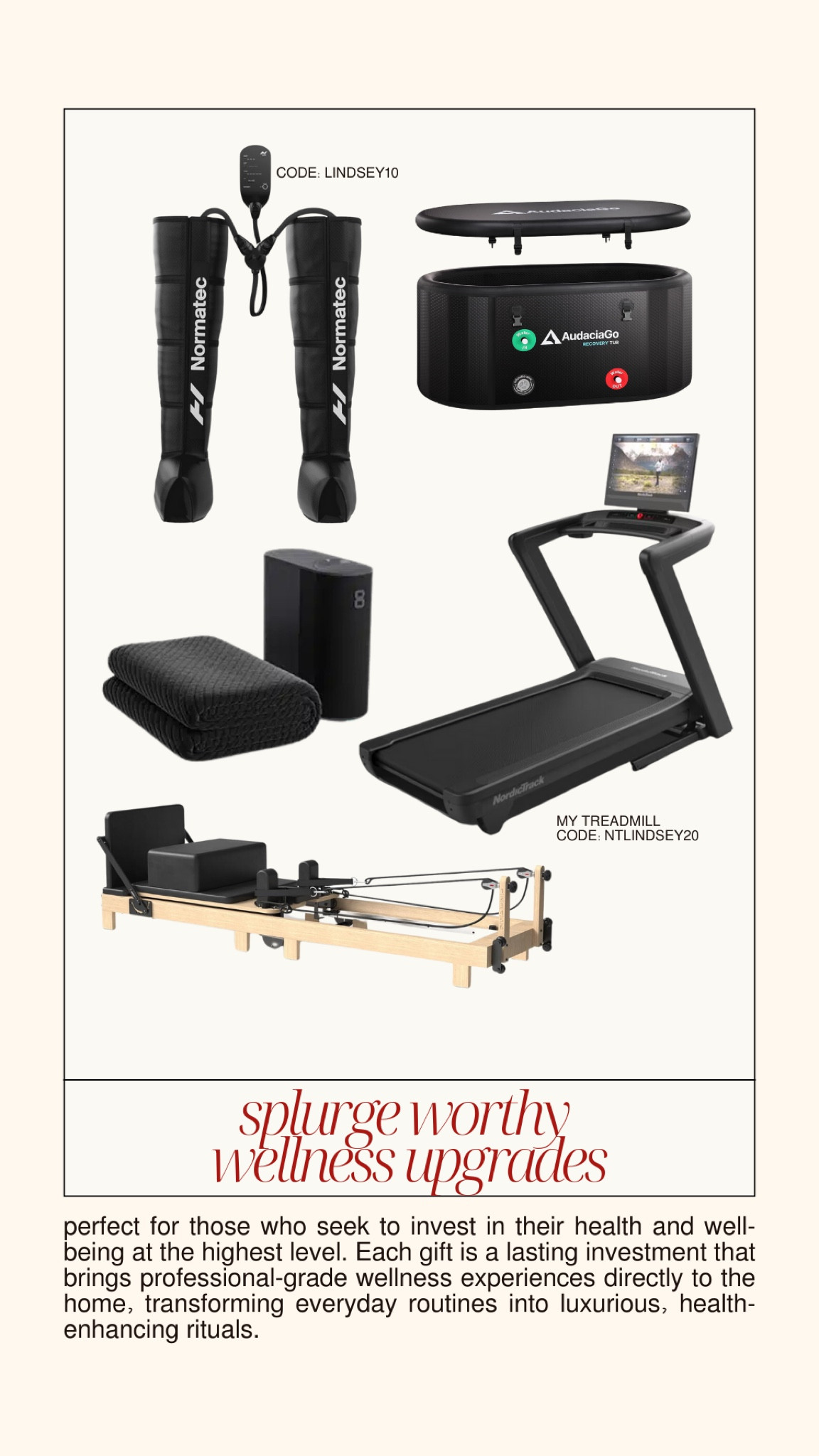 Splurge worthy wellness gifts 

#LTKSeasonal #LTKGiftGuide #LTKHoliday