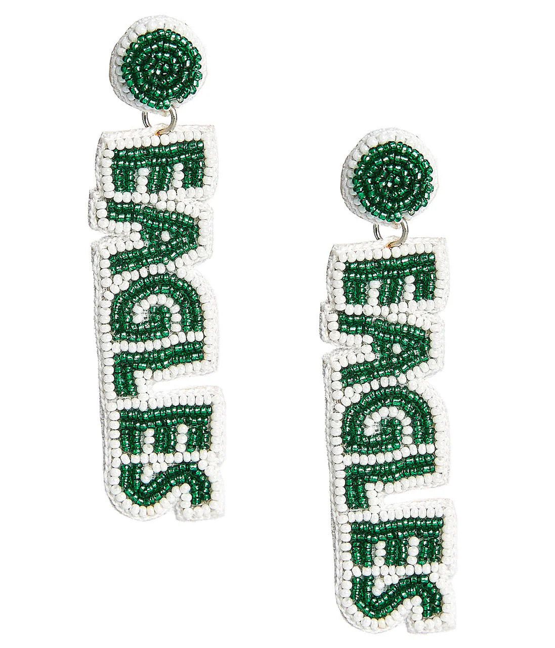 Beaded Eagles Letter Fabric Backed Drop Earring | Lisi Lerch | Lisi Lerch Inc