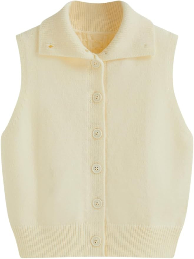 CIDER Sweater Vest Womens Cropped Two-Way Button Down Cardigan | Amazon (US)
