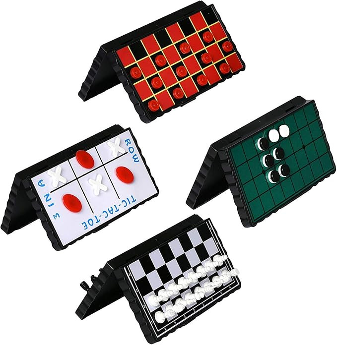 Point Games Travel Board Game Set - Bundle Pack of 4 Classic Magnetic Games, Stocking Stuffers fo... | Amazon (US)