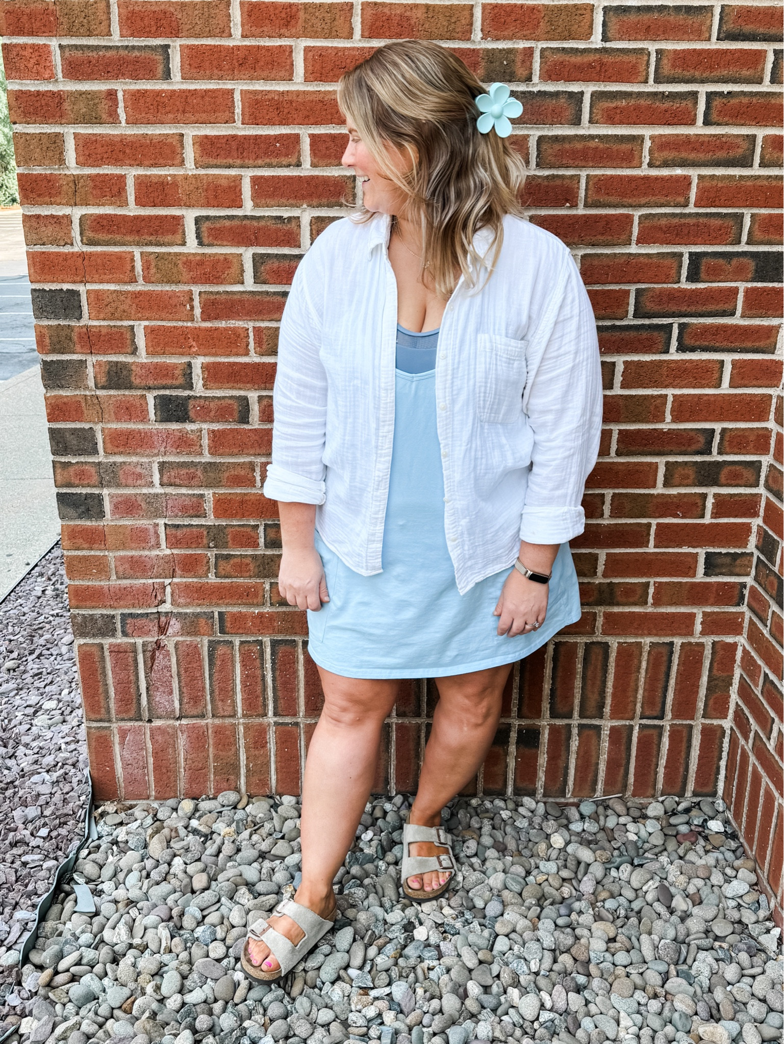 Easy travel outfit! Athletic dress, sports bra, and gauze button down.  Most of mine are older or not linkable so I’ll link similar! 

#LTKActive #LTKMidsize #LTKFindsUnder50