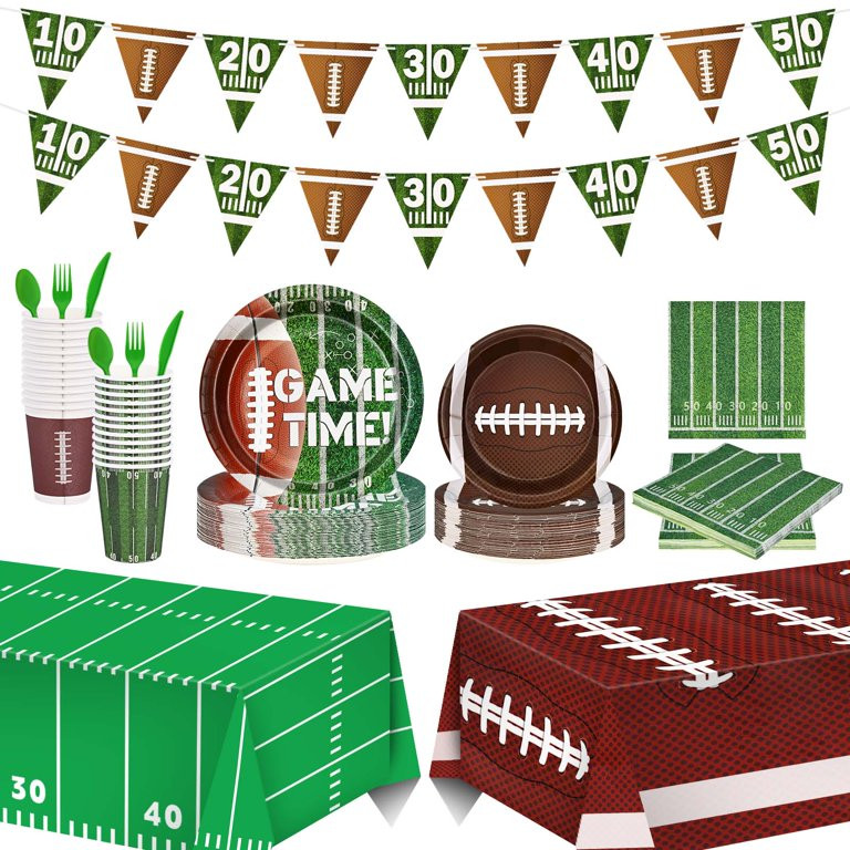 Waipfaru Football Party Supplies Kit Serve 24, 172Pcs Football Theme Party Decorations for Footba... | Walmart (US)