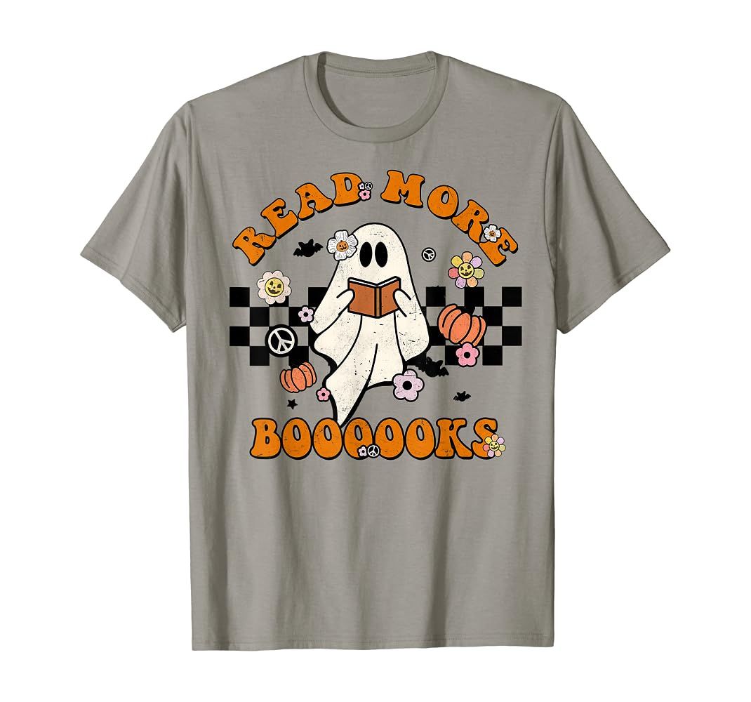 Groovy Halloween Read More Books Cute Boo read a book T-Shirt | Amazon (US)