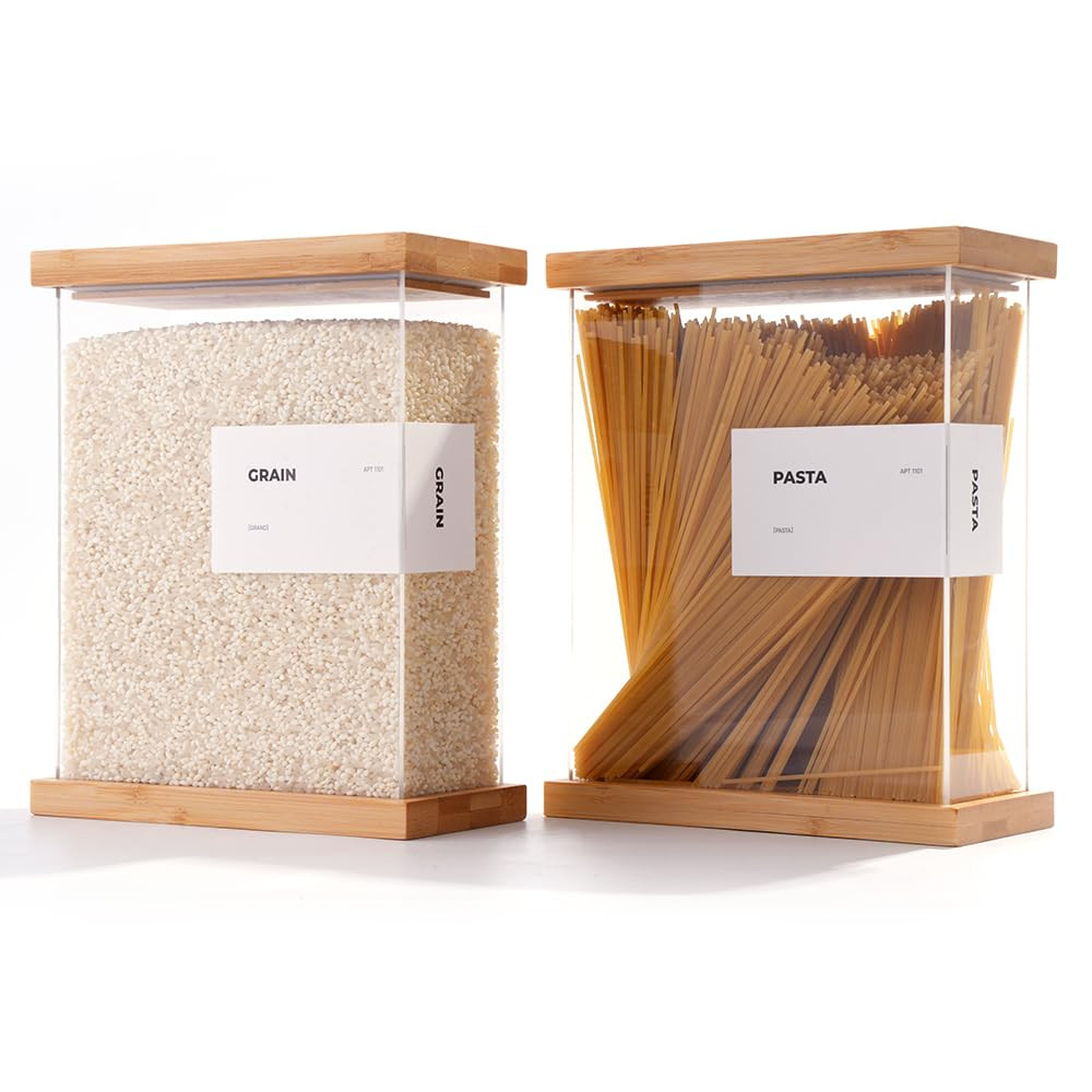 Bamboo Food Dispenser | Kitchen Organizers and Storage | Airtight Pantry Organizers and Storage C... | Amazon (US)