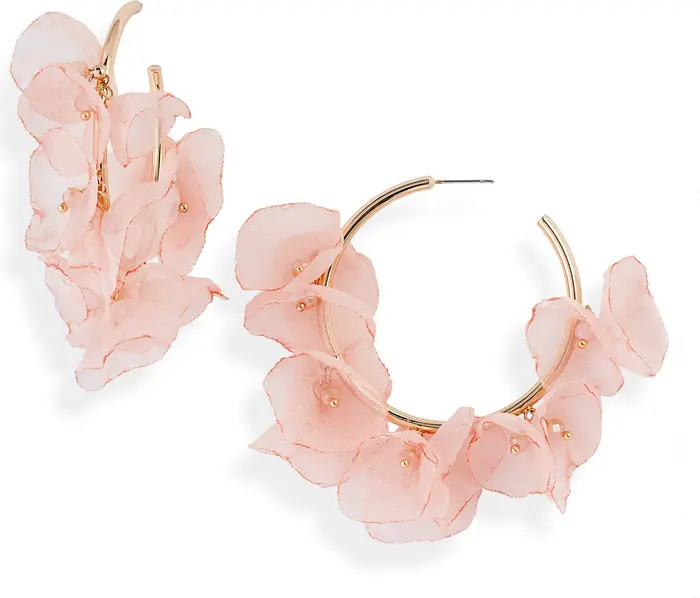 Stella + Ruby Stella & Ruby Chiffon Petal Hoop Earrings | Nordstrom | Nordstrom