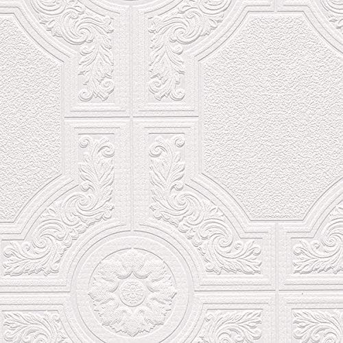 Norwall NW48929 Brooklyn Series Vinyl Textured Paintable Floral Square Design Large Wallpaper Rol... | Amazon (US)