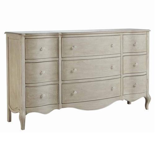 Amber French Country Beige Wood 9 Drawer Dresser | Kathy Kuo Home