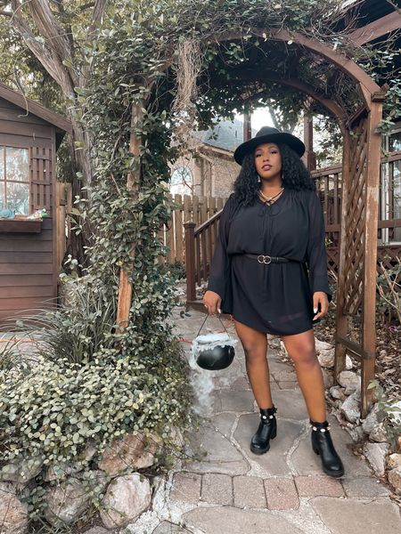 Under your spell ✨🔮🧙🏾‍♀️ 

Here’s how to recreate this witchy look: 
Dress is a large (tts)
Booties are an 8 (tts) 
Belt is a large (tts) 



#LTKSeasonal #LTKHalloween