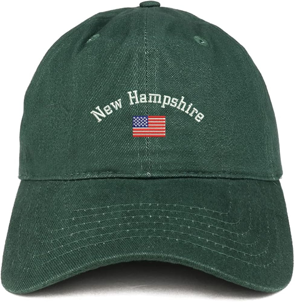 Trendy Apparel Shop New Hampshire USA Flag Low Profile Soft Cotton Baseball Cap | Amazon (US)