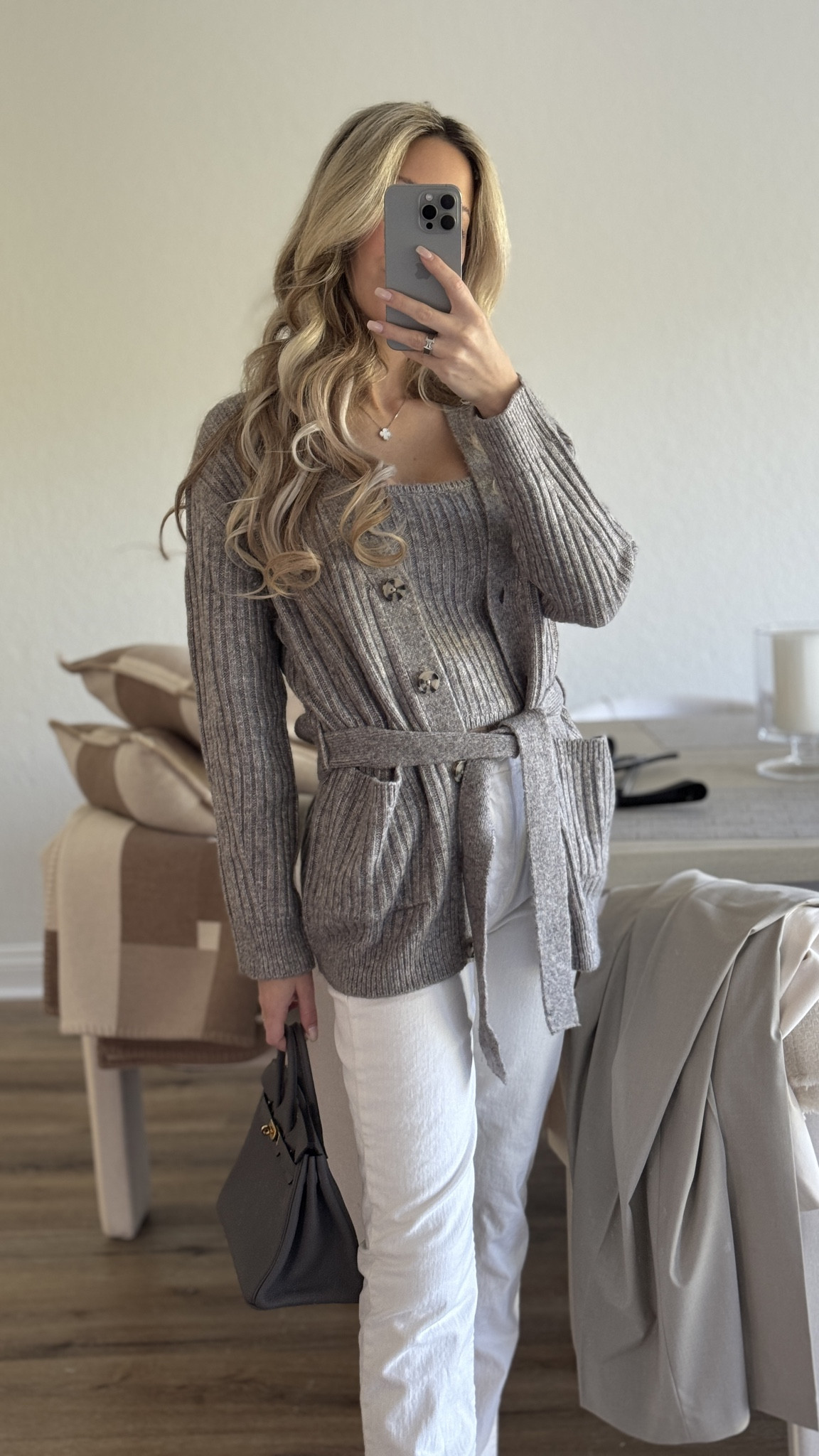 Perfect knitted set in grey - tank top + cardigan. Great price. These diamond studded nude ballerinas were a fun touch! Wearing a size M in the cardigan and size M in the tank top, would say the tank top runs slightly small. The ballerinas are padded and actually more comfortable than chanel ballerinas 🤭💌  #chicstyle #coordset #cardigan #knittedtanktop

#LTKSeasonal #LTKstyletip
