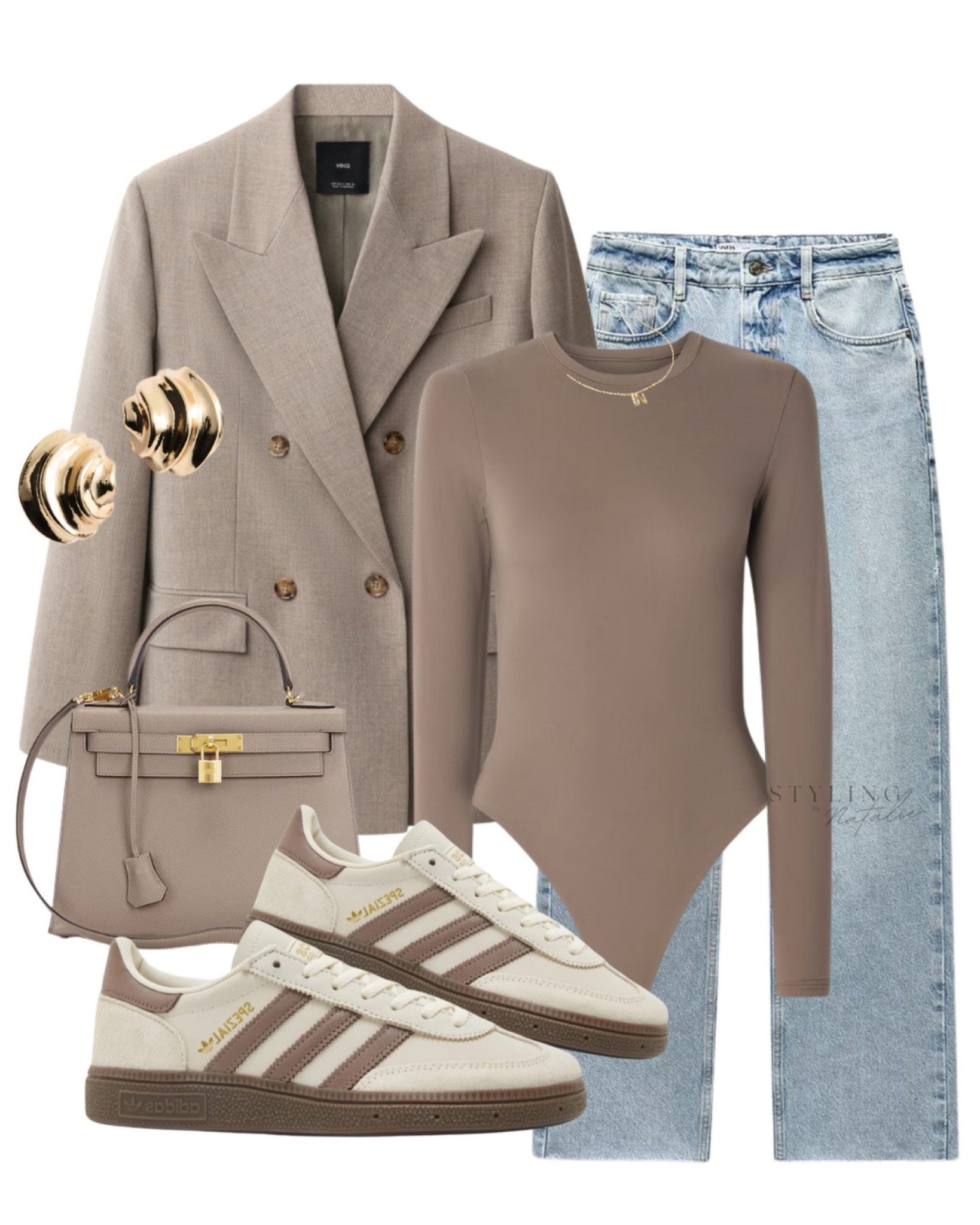 Blazer styling-
Casual, smart casual, casual chic, everyday style, zara, spring outfit.
Double breasted blazer, straight leg jeans, adidas Spezial trainers. Skims bodysuit, gold jewellery. 

#LTKstyletip #LTKspring #LTKuk