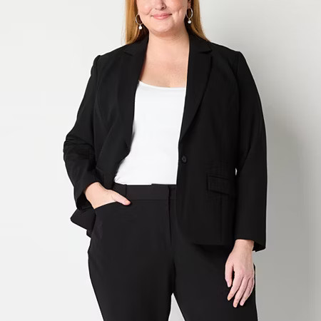 Liz Claiborne Kate Womens Plus Classic Fit Blazer, 16w, Black | JCPenney