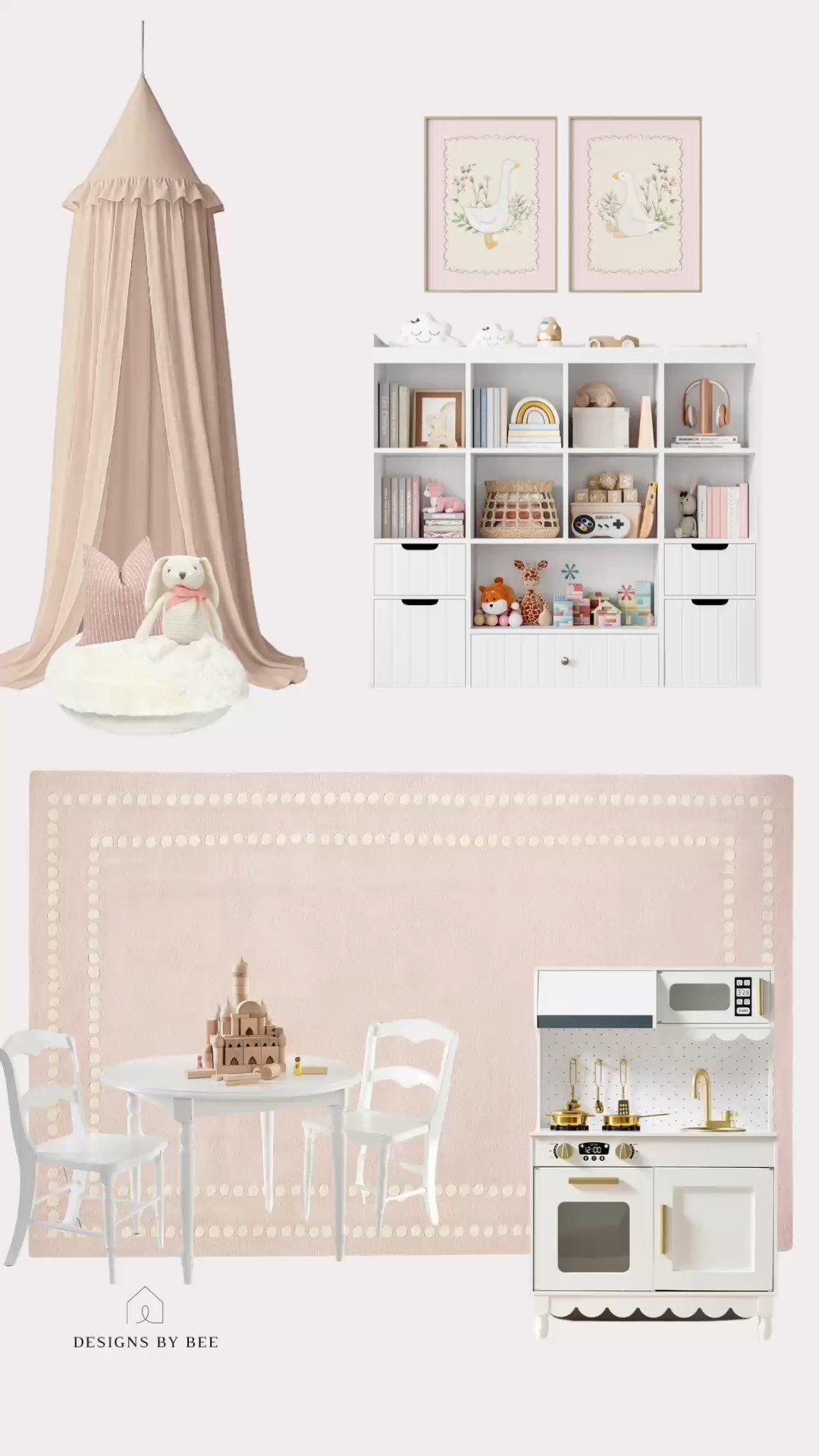 Playroom decor, playroom ideas, neutral playroom Inspo, playroom mood board, kids playroom, pink playroom, girls playroom, pink playroom mood board, mood board, playroom storage #playroom 

 #LTKHome #LTKBaby #LTKKids