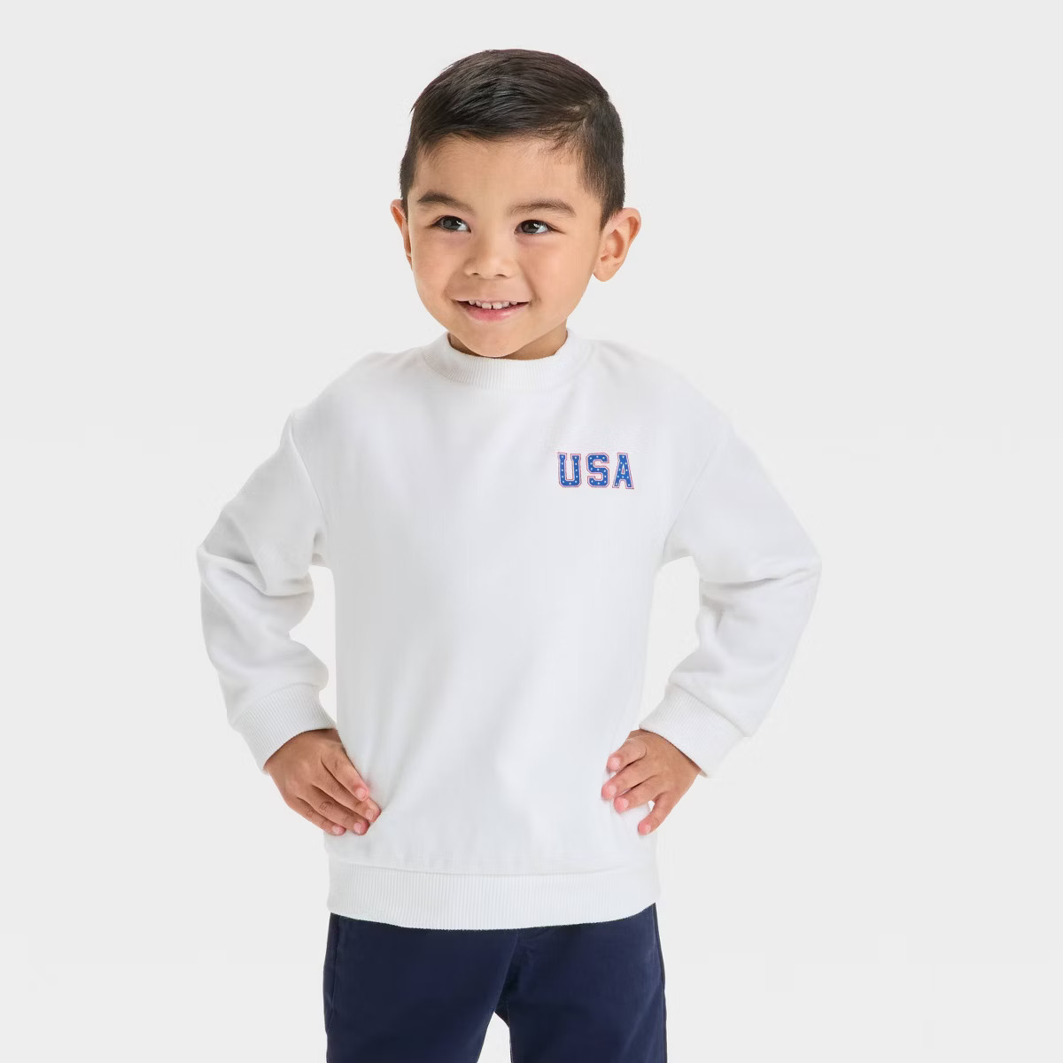 Toddler Boys' French Terry USA Sweatshirt - Cat & Jack™ White | Target
