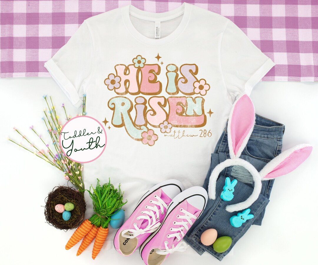 Kids He Is Risen Easter Shirt - Easter Holiday Shirt - Easter Outfit Toddler or Youth - Religious... | Etsy (US)