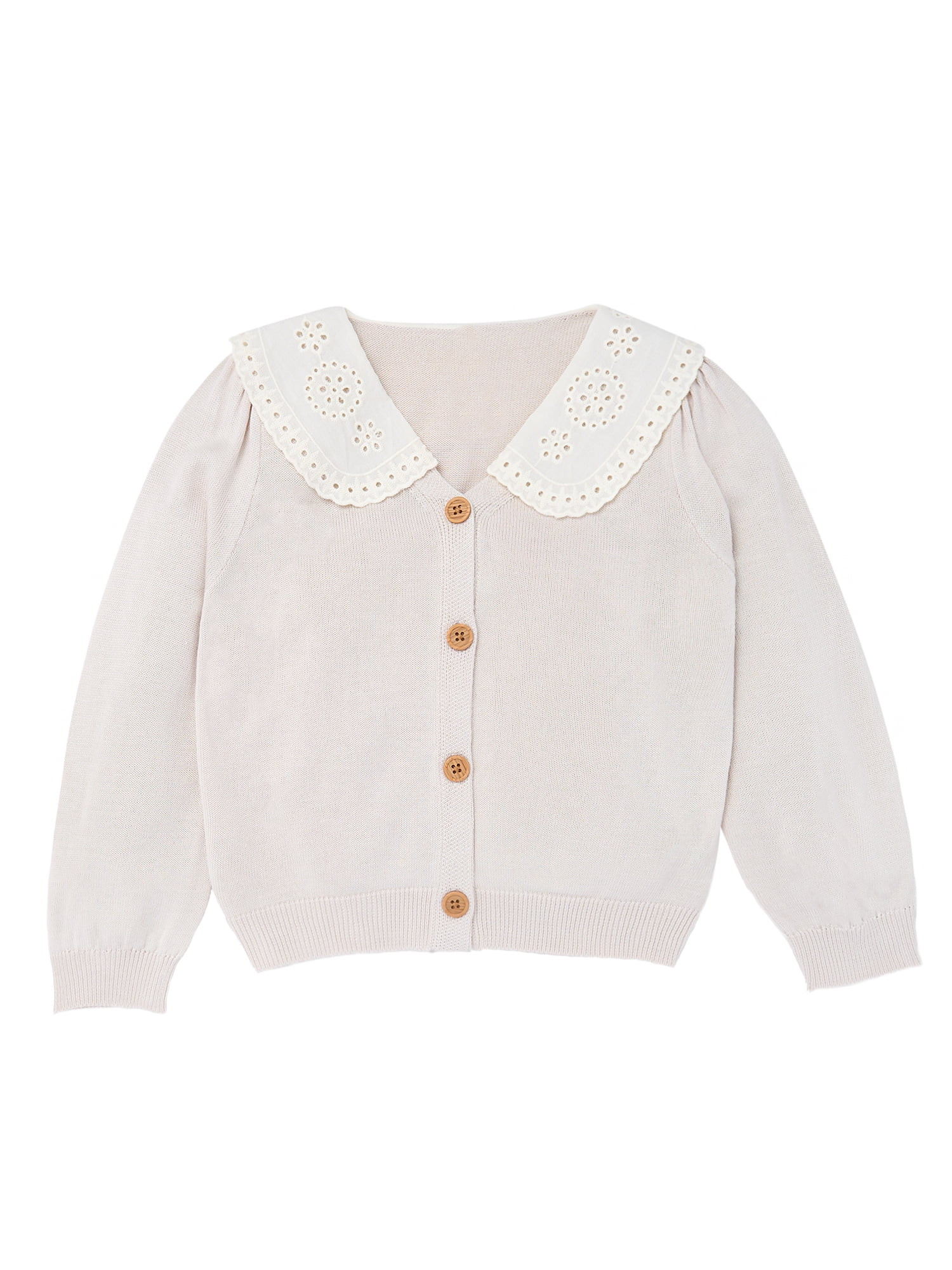 Modern Moments by Gerber Toddler Girl Woven Collar Sweater, Sizes 12M-5T | Walmart (US)