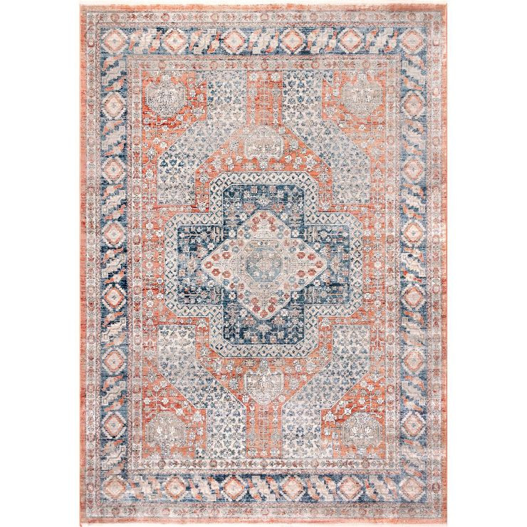 8'x10' Westlyn Faded Medallion Area Rug Rust - nuLOOM | Target