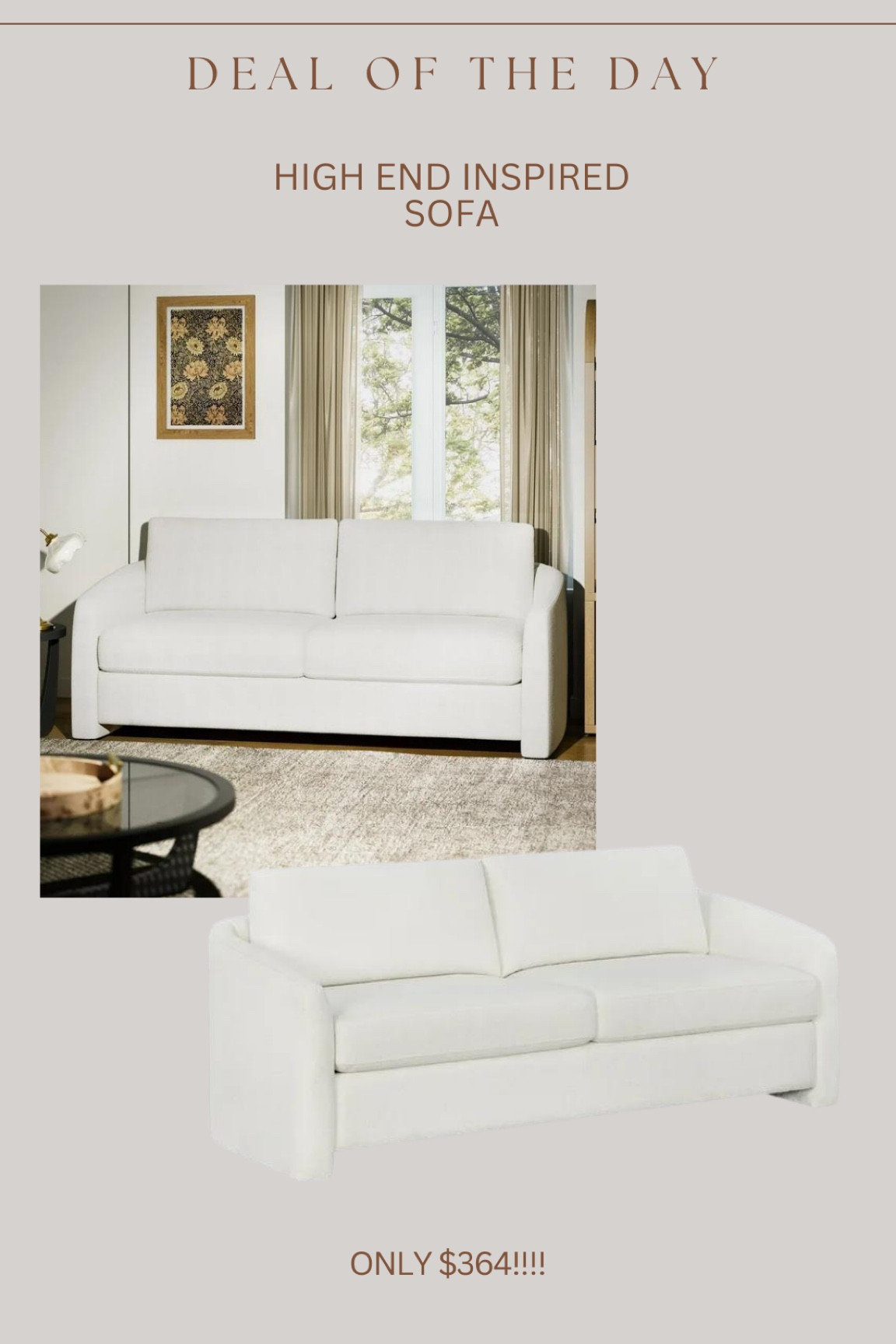 Brand new Walmart sofa!!! Such a gorgeous shape & style! I cannot believe the price 🙌🏻🙌🏻 same collection as the viral swivel chair! 

#LTKSaleAlert #LTKStyleTip #LTKHome