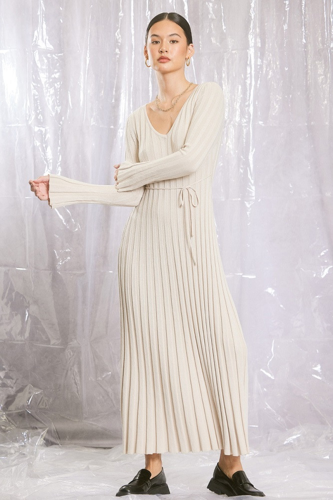 Taupe Ribbed Knit Maxi Dress | PinkBlush Maternity
