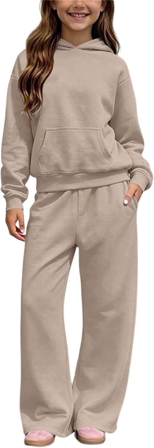 Girls Sweatsuit Sets Fashion 2 Piece Fleece Hoodie And Sweatpants Set 5-14 | Amazon (US)