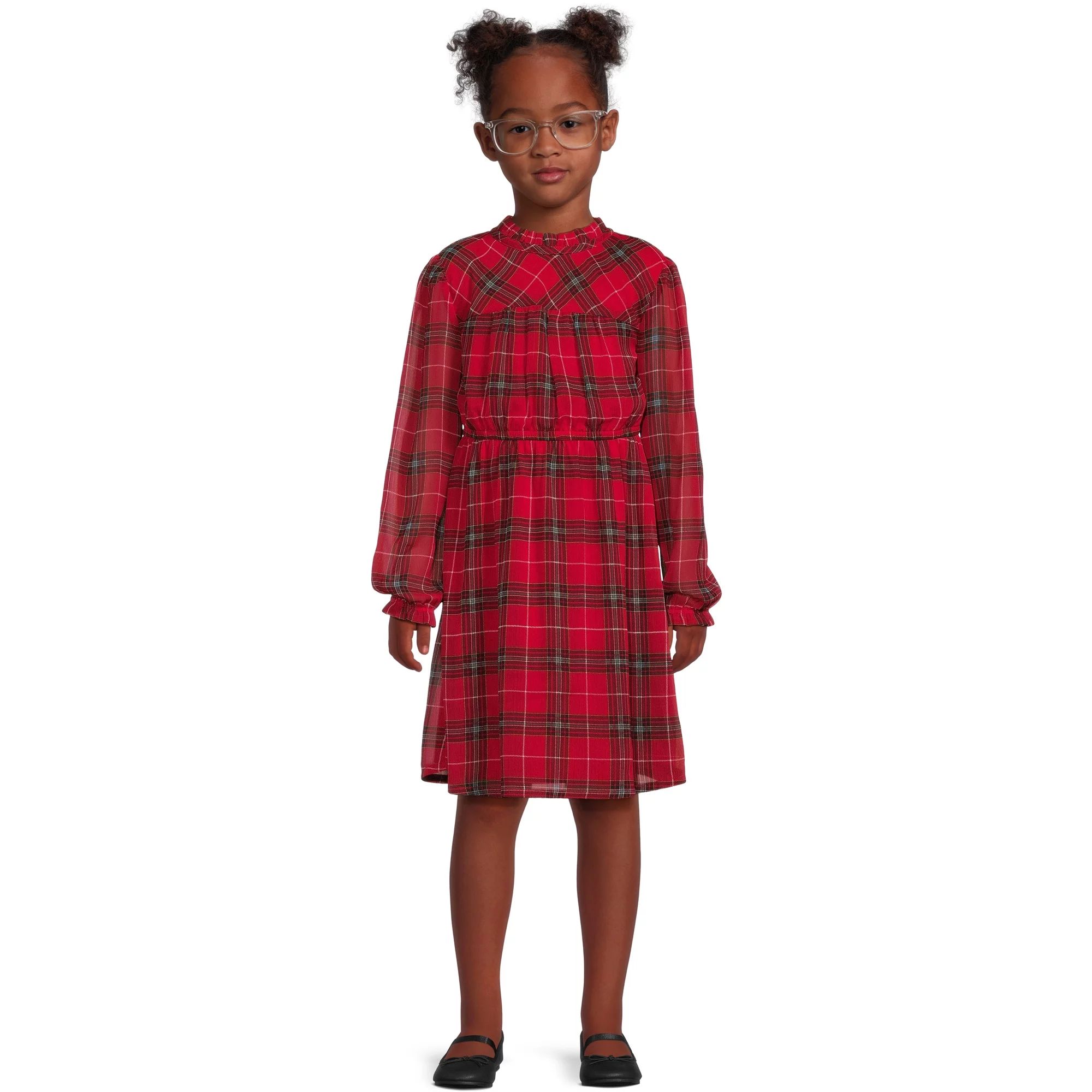 Wonder Nation Girls Chiffon Peasant Dress, Sizes 4-18 & Plus | Walmart (US)