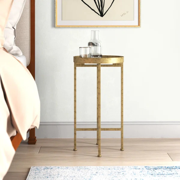 Alvis 25.8'' Tall Tray Top Cross Legs End Table | Wayfair North America