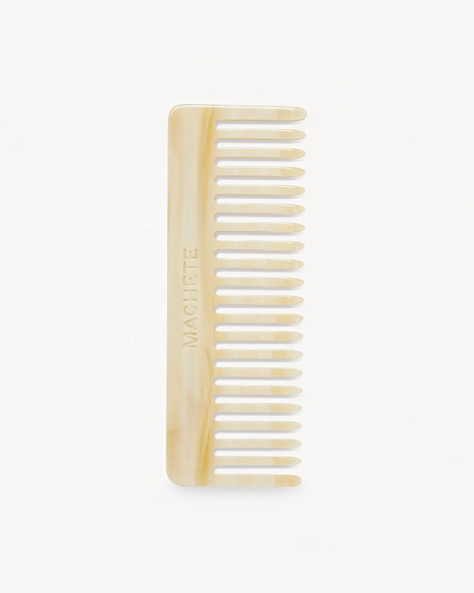 No. 2 wide tooth comb in alabaster cream acetate. | Machete