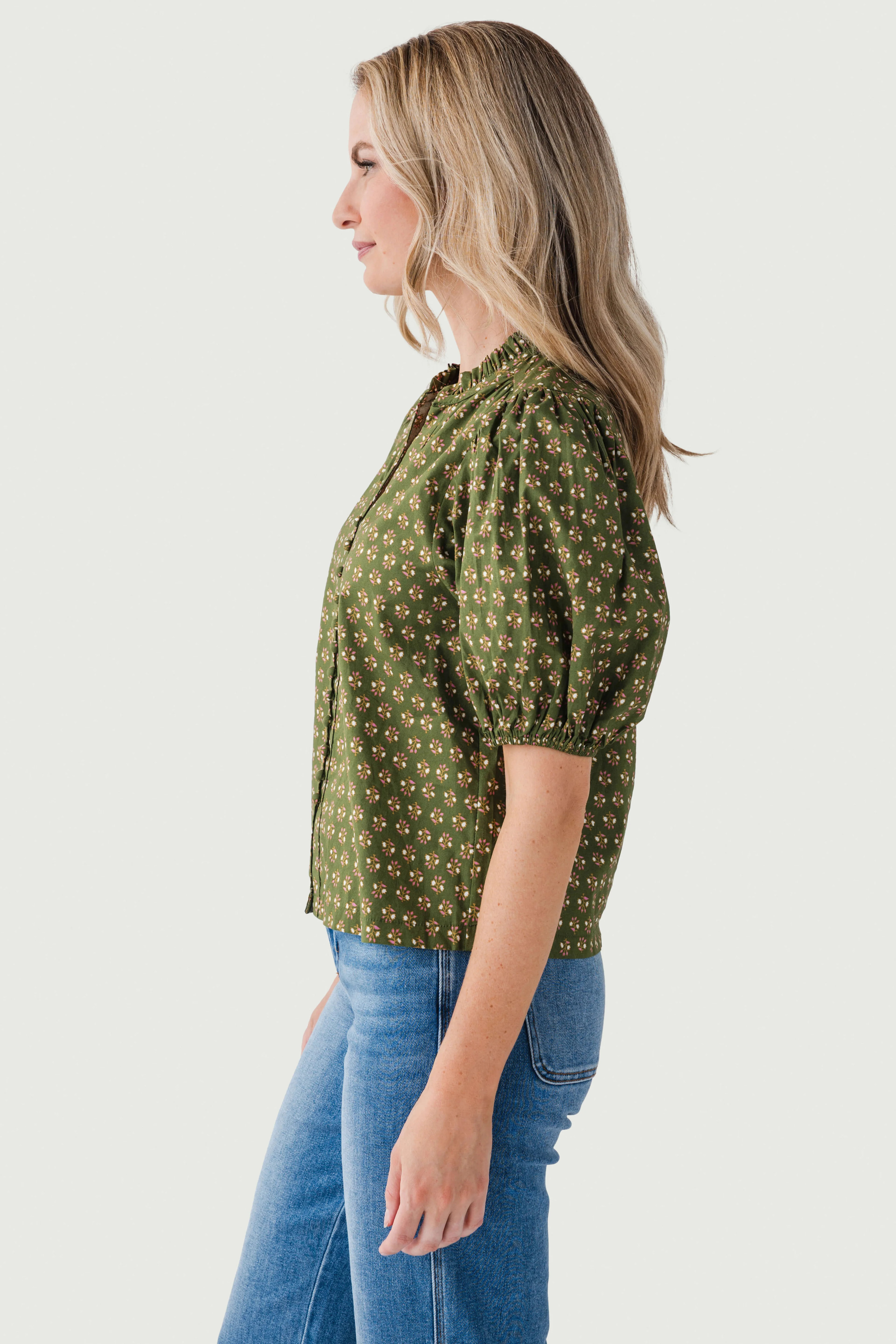 Pinch Printed Puff Sleeve Top | Social Threads