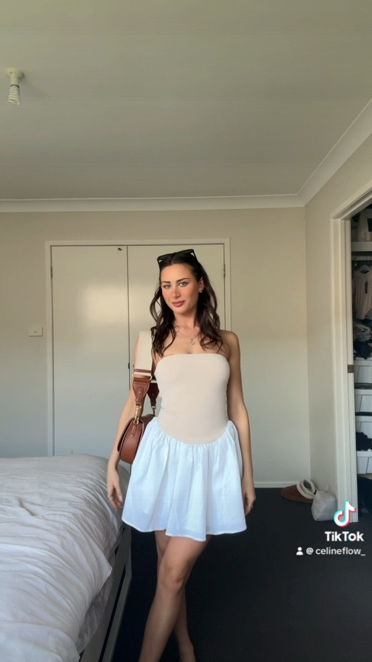 KIKA Gomez inspired outfit - Knit and linen mini dress from Meshki paired with brown sandals and bag. Size AU XS in the dress and size AU/US 6 in the shoes! 

#FashionMonth #LTKspring #LTKaustralia