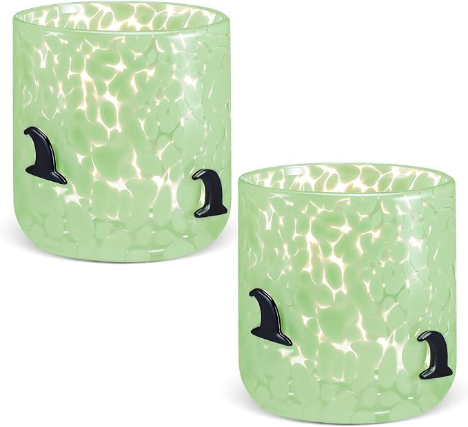 Funnymoom 2 Pcs Icon Glass Cups - 16 oz Cute Icon Juice Glass Double Old Fashioned Hand Blown Dri... | Amazon (US)