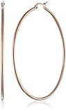 Amazon Essentials Rose Gold Plated Stainless Steel Rounded Tube Hoop Earrings (60mm) | Amazon (US)