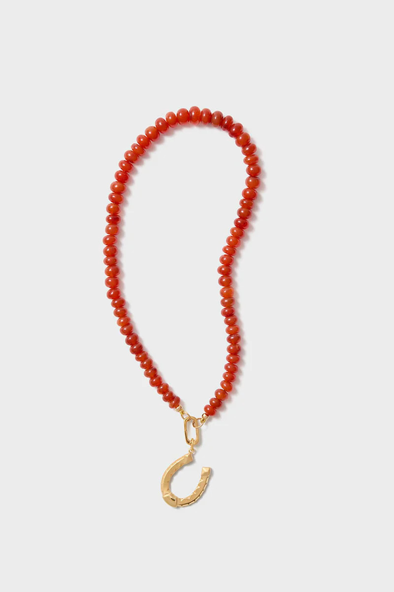 Exclusive Red Carnelian Gemstone Necklace with Horseshoe Charm | Tuckernuck (US)