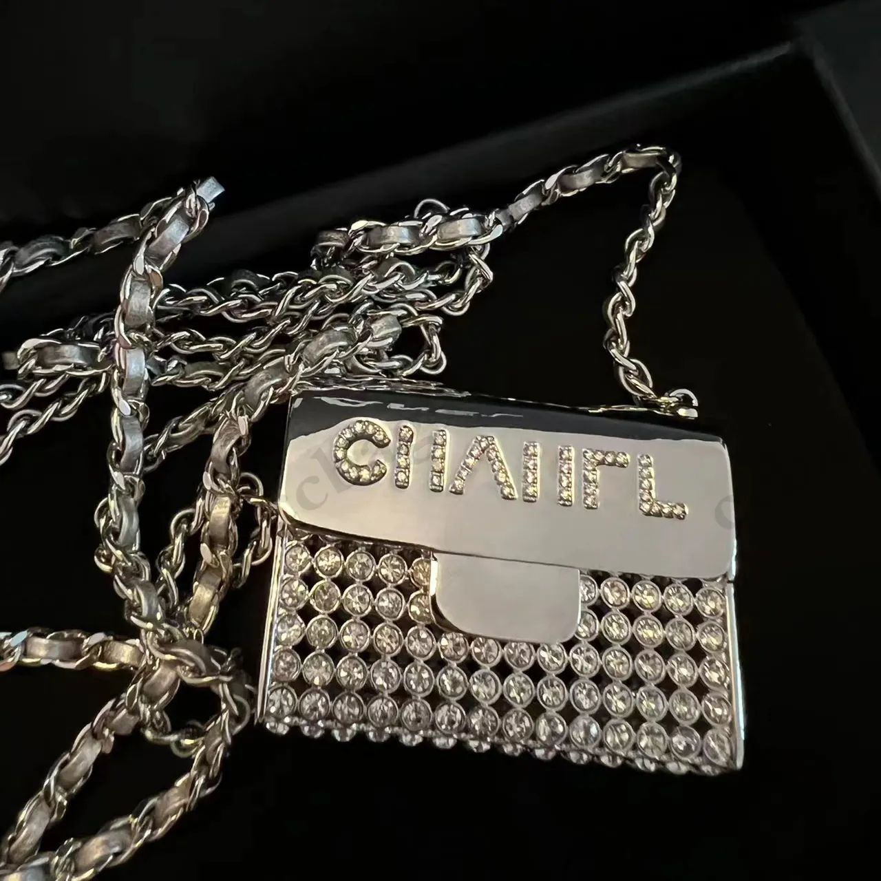 CC Cross Body Designer Shimmer Diamond Mini Flap Bags Classic Silver Diamante Metal Lipstick Case... | DHGate
