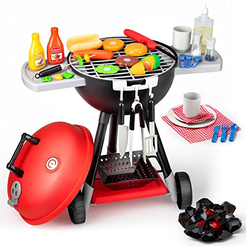 JOYIN Kitchen Toy Set, BBQ Play Grill, Cooking Toy Set, Little Chef Play, Kids Grill Playset Interactive BBQ for Kids with Light & Sound, Birthday Gift for 3 4 Year Old Boys Girls Outdoor Toys | Amazon (US)