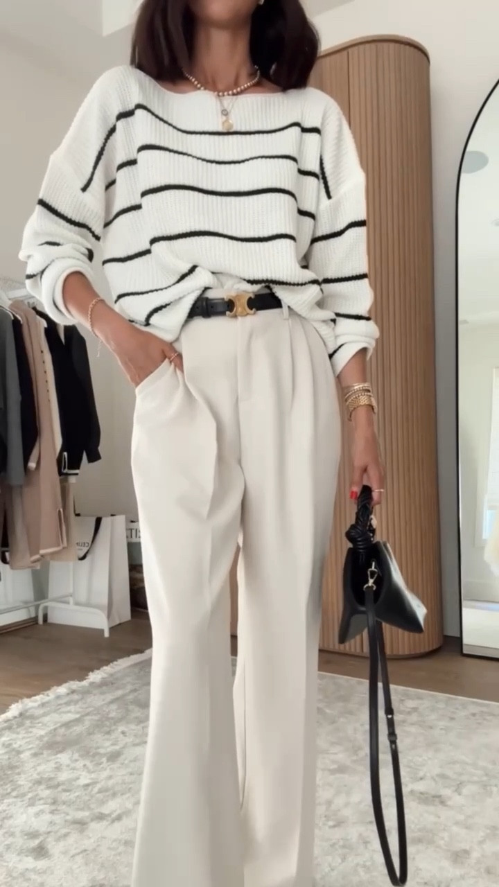 Wearing vs. styling ✨ I’m just shy of 5-7” wearing the size small striped pullover and XS trouser pants xx 
StylinByAylin, Aylin #amazon #amazonmusthave #nordstrom #ootd #outfitidea

#LTKgrwm #LTKootd #LTKOver40